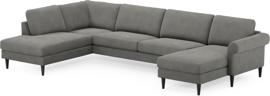 Bridge - 3-sits soffa med divan vänster och schäslong höger - Grå