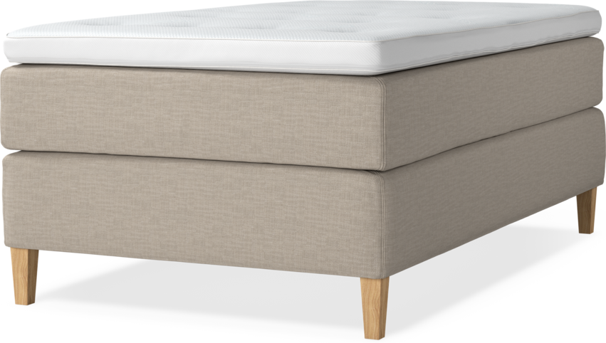 Delux Exclusive - Kontinentalsäng, enkelsäng 120 cm med bäddmadrass - Beige
