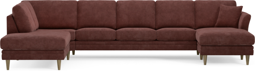 Eden - 3-sits soffa med divan vänster och schäslong höger - Röd