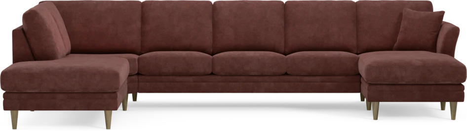 Eden - 3-sits soffa med divan vänster och schäslong höger - Röd