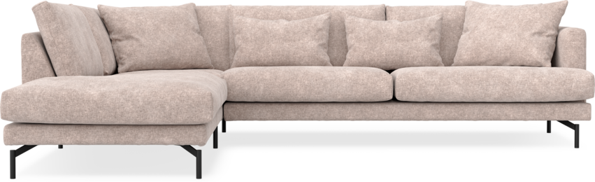Harper - 3-sits soffa med divan vänster - Rosa