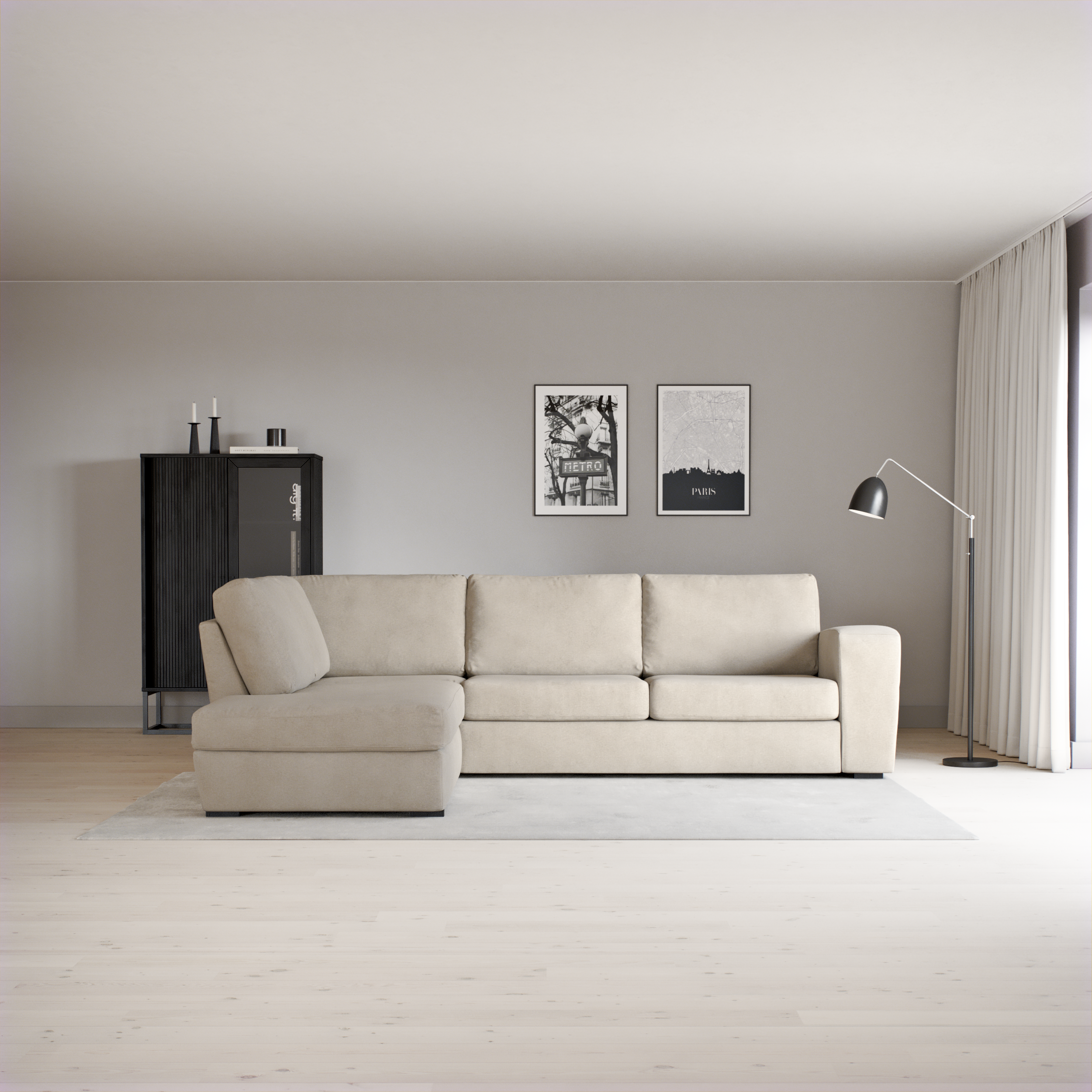 Friday, 2,5-sits soffa med divan vänster