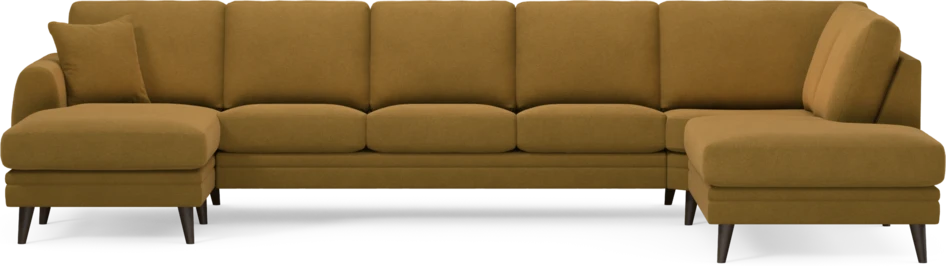 Eden - 3-sits soffa med schäslong vänster och divan höger - Gul