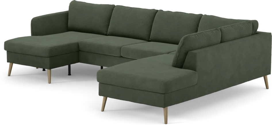 County - 3-sits soffa med schäslong vänster och divan höger - Grön