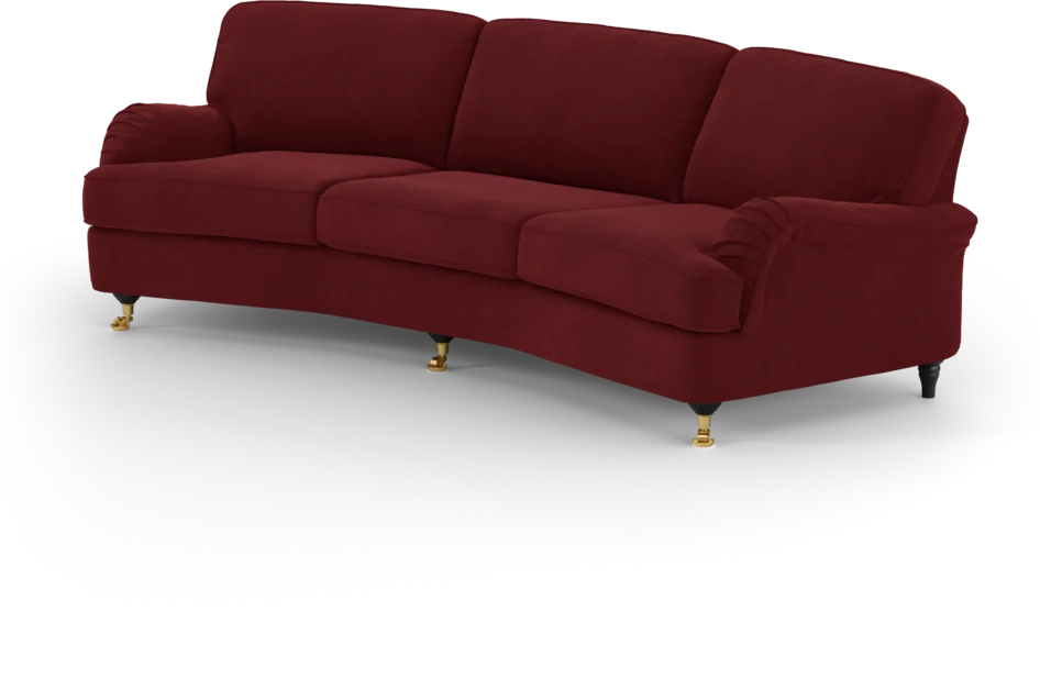 Oxford - 3-sits soffa svängd - Röd