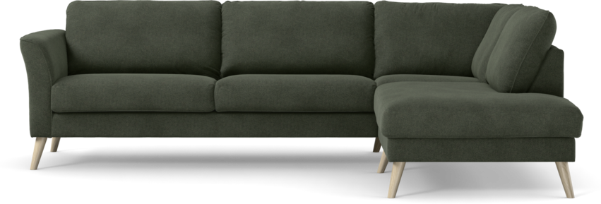 Bridge - 3-sits soffa med divan höger - Grön
