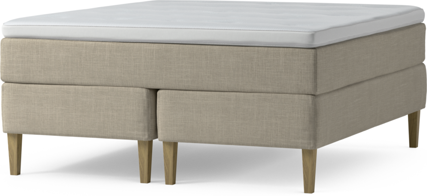 Delux Dream - Kontinentalsäng, dubbelsäng med bäddmadrass och sängben - Beige