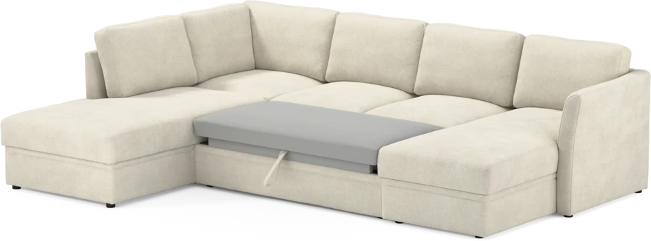 Öland - Bäddsoffa med divan vänster och schäslong höger - Vit