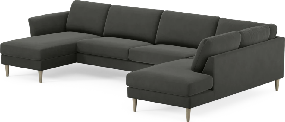 Bridge - 3-sits soffa med schäslong vänster och divan höger - Grå