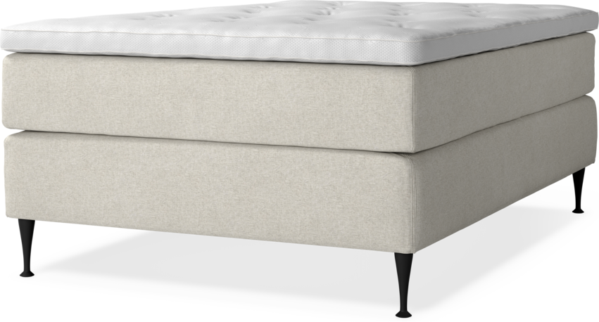 Delux Exclusive - Kontinentalsäng, enkelsäng 140 cm med bäddmadrass - Beige
