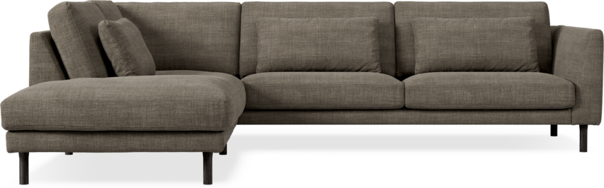 Willow - 3-sits soffa med divan vänster, fast klädsel - Brun