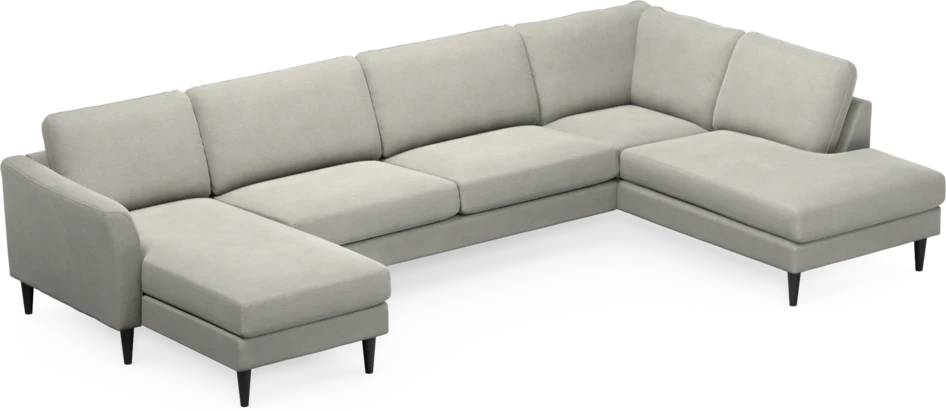 Bridge - 3-sits soffa med schäslong vänster och divan höger - Grå