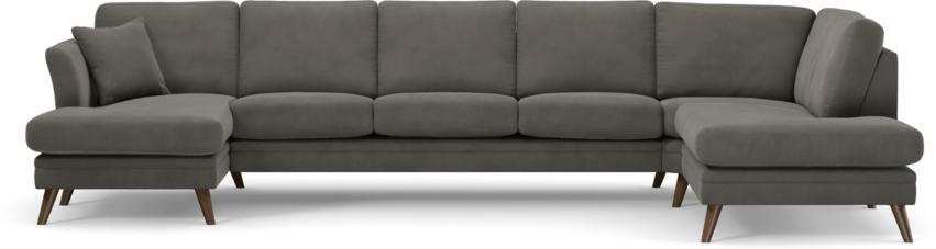 Eden - 3-sits soffa med schäslong vänster och divan höger - Grå