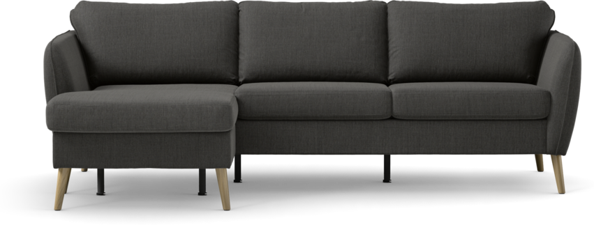 County - 3-sits soffa med flyttbar schäslong - Grå