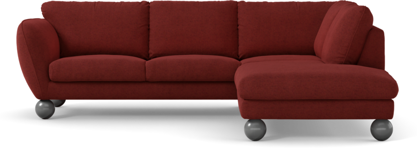 Madison Lux - 2-sits soffa med divan höger - Röd