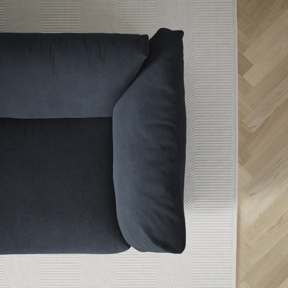 Cherrie - 2,5-sits soffa, hel dyna, fast klädsel - Blå