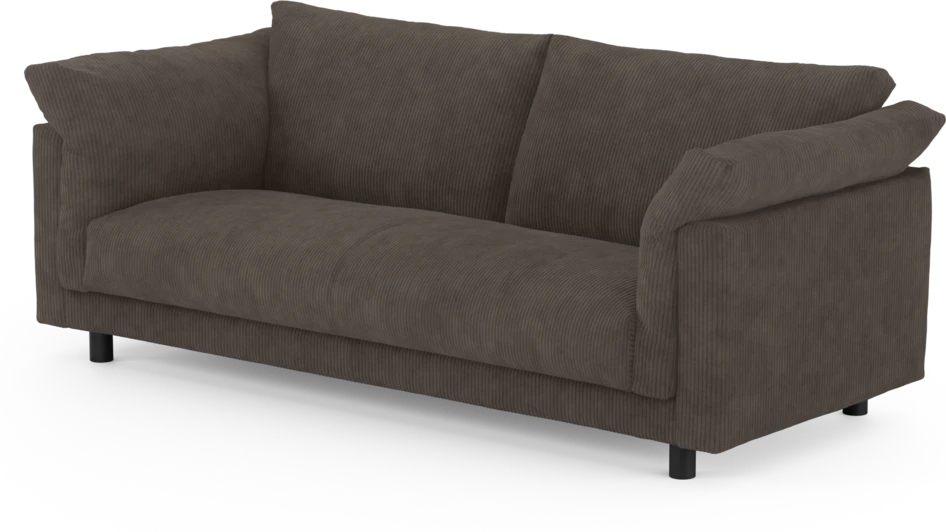 Cherrie - 2,5-sits soffa, hel dyna, fast klädsel - Brun