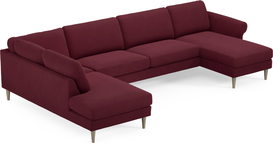 Bridge - 3-sits soffa med divan vänster och schäslong höger - Röd