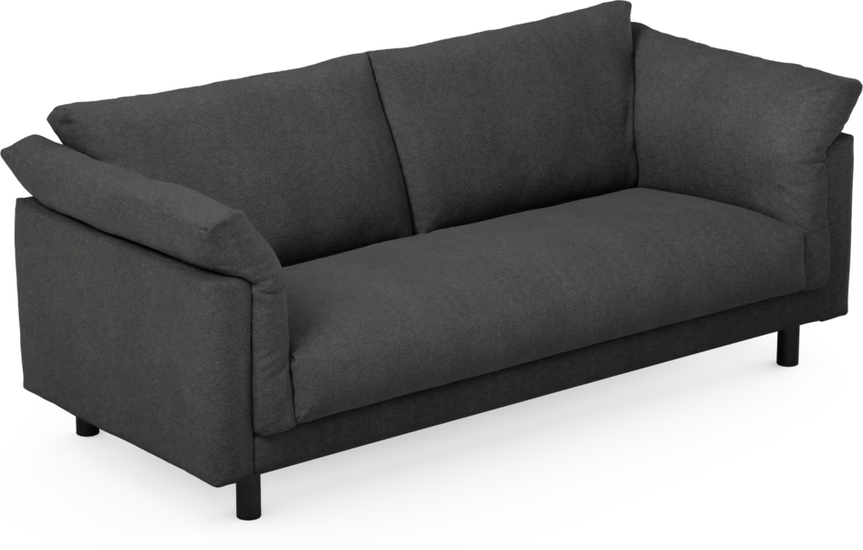 Cherrie - 2,5-sits soffa, hel dyna, fast klädsel - Svart