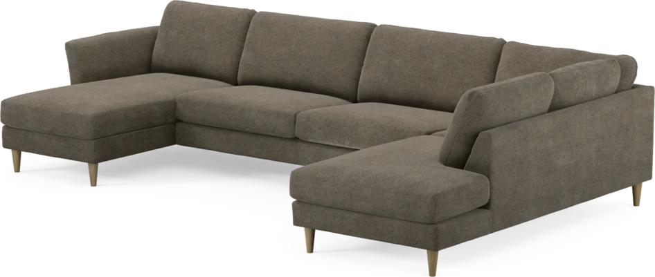 Bridge - 3-sits soffa med schäslong vänster och divan höger - Brun