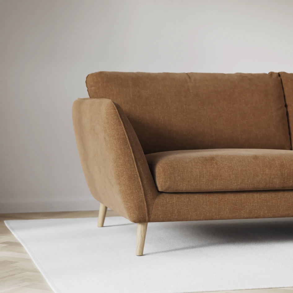 Madison Lux - 2-sits soffa med divan vänster och höger - Brun