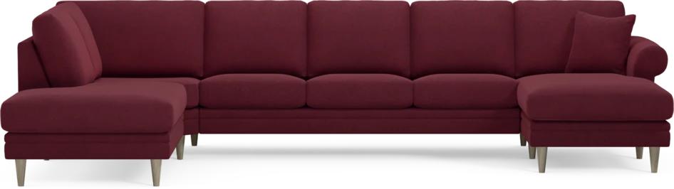 Eden - 3-sits soffa med divan vänster och schäslong höger - Röd