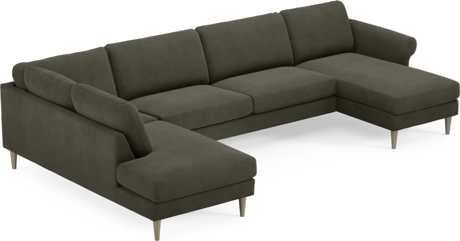 Bridge - 3-sits soffa med divan vänster och schäslong höger - Grå