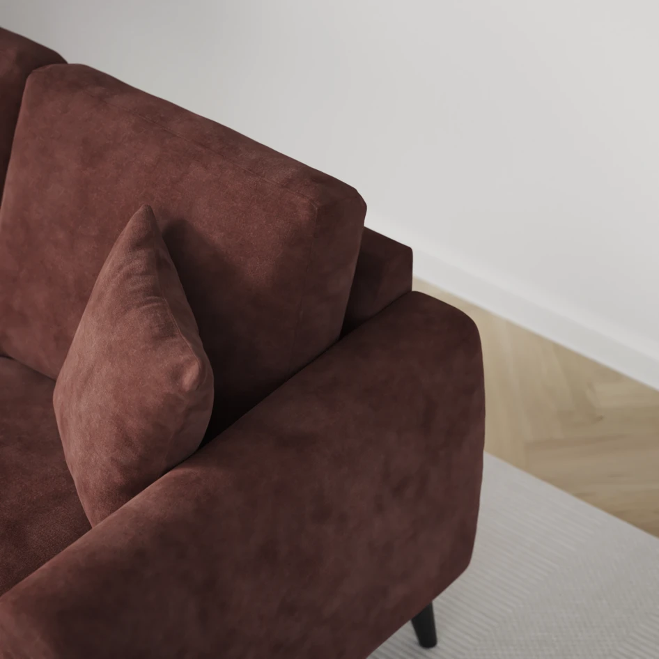 Eden - 3-sits soffa med divan vänster och schäslong höger - Röd