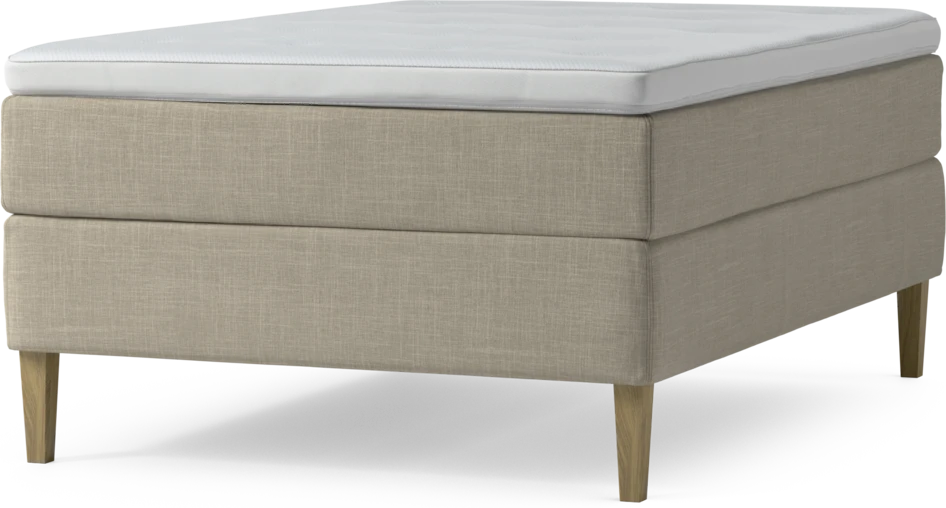 Delux Dream - Kontinentalsäng, enkelsäng 140 cm med bäddmadrass och sängben - Beige