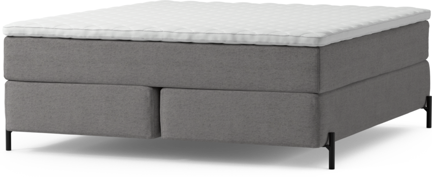Delux Dream - Kontinentalsäng, dubbelsäng med bäddmadrass och sängben - Grå
