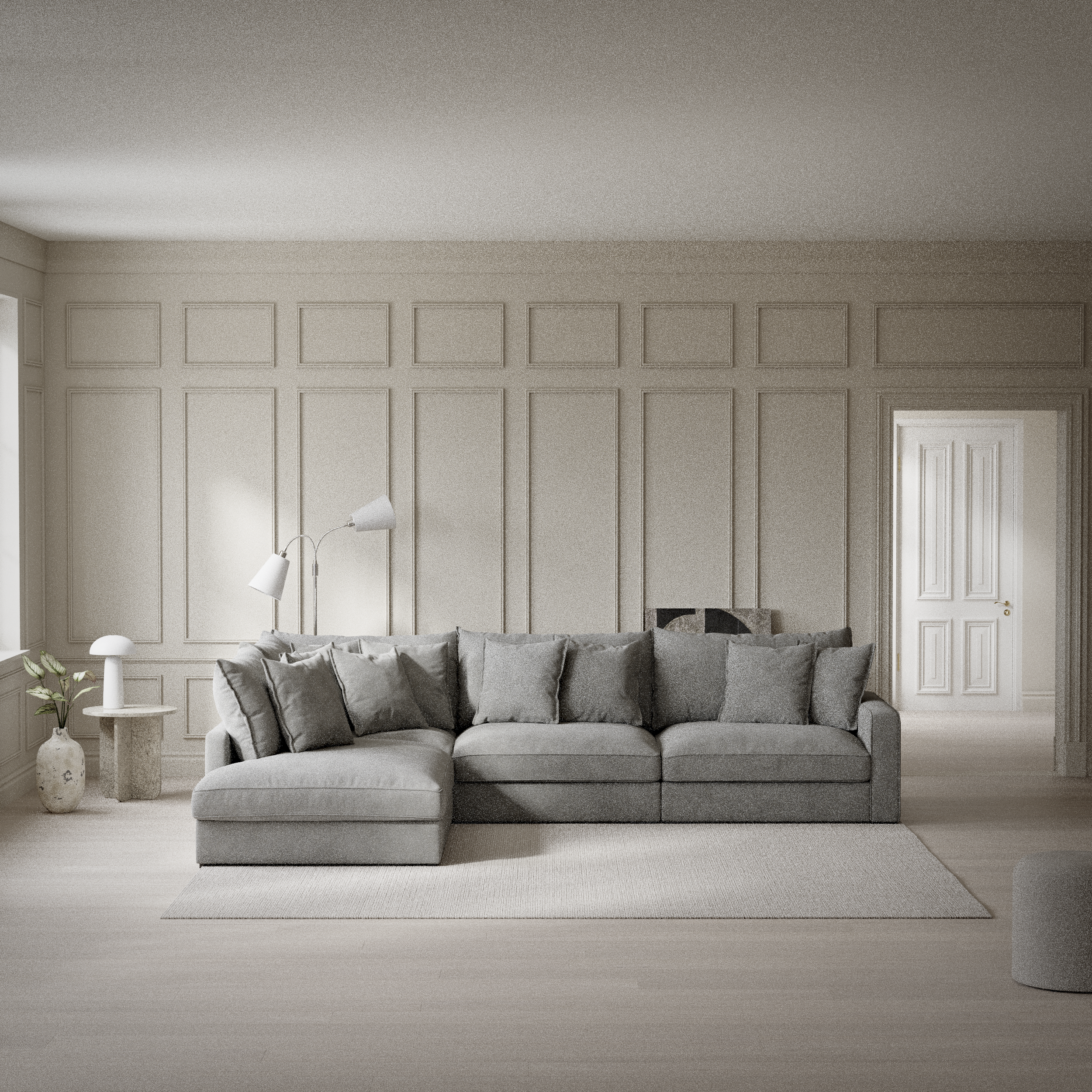 Rossi, 3-sits soffa med divan vänster