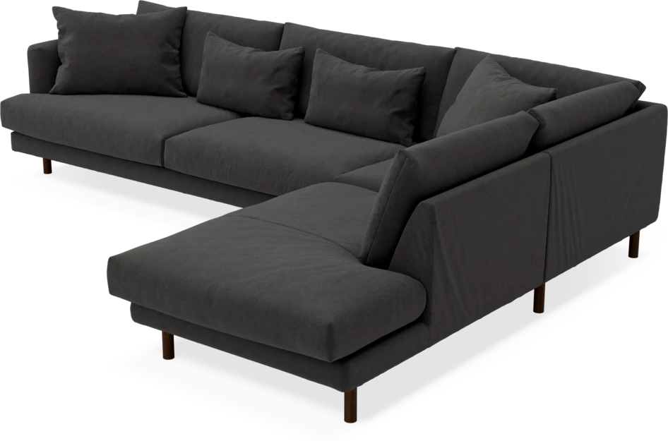 Harper - 3-sits soffa med divan höger - Grå