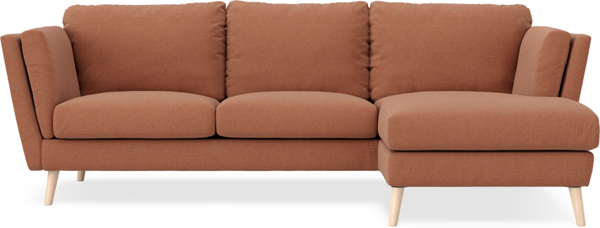 Madison - 2-sits soffa med schäslong höger - Orange
