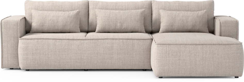 Ide - Bäddsoffa 3-sits med schäslong höger - Beige