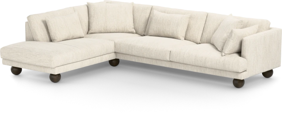 Harper - 3-sits soffa med divan vänster - Vit