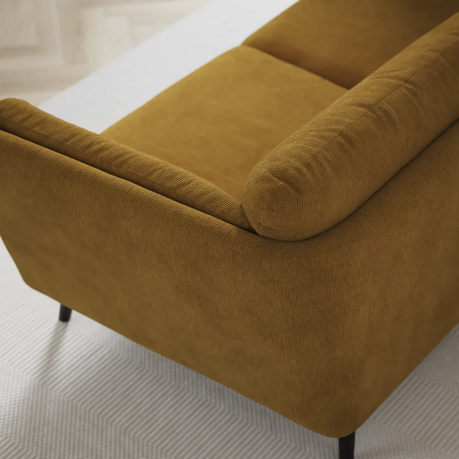 Madison - 2-sits soffa med divan vänster och schäslong höger - Gul