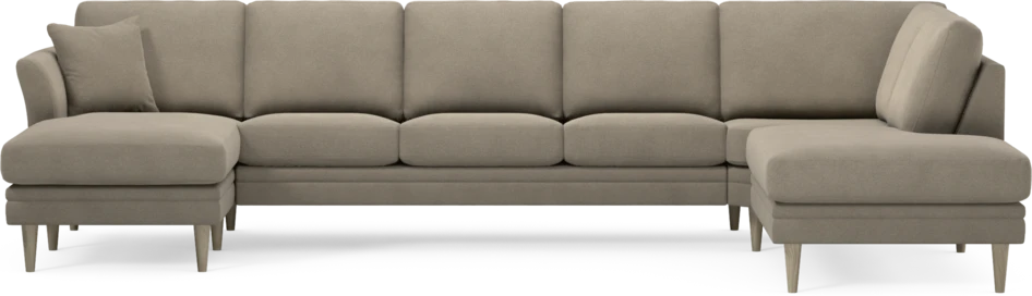 Eden - 3-sits soffa med schäslong vänster och divan höger - Beige