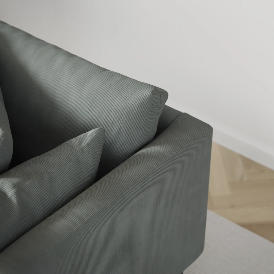 Harper - 4-sits med schäslong XL vänster - Grön