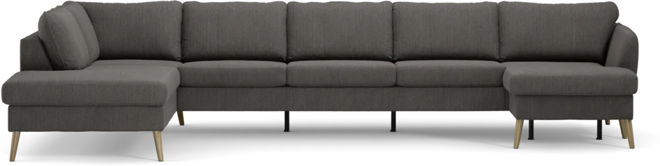 County - 4-sits soffa med divan vänster och schäslong höger - Brun