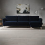 Bridge - 3-sits soffa med schäslong höger - Blå