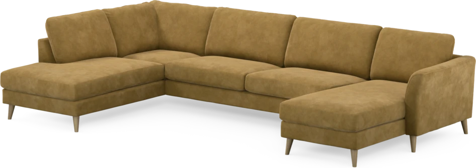 Bridge - 3-sits soffa med divan vänster och schäslong höger - Gul