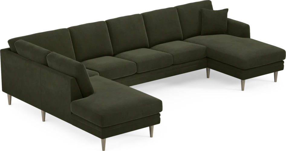 Eden - 3-sits soffa med divan vänster och schäslong höger - Grön