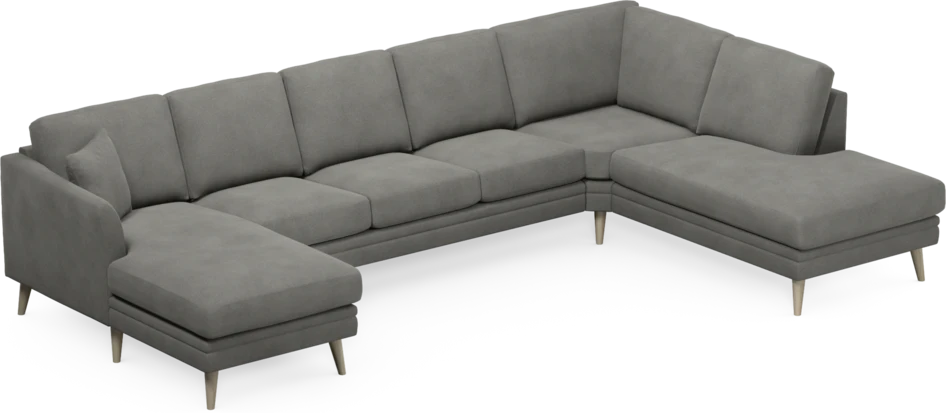 Eden - 3-sits soffa med schäslong vänster och divan höger - Grå