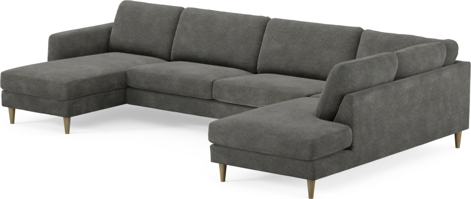 Bridge - 3-sits soffa med schäslong vänster och divan höger - Grå