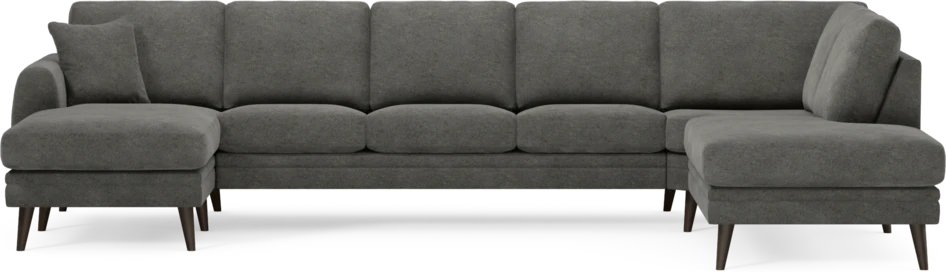 Eden - 3-sits soffa med schäslong vänster och divan höger - Grå