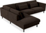Willow - 3-sits soffa med divan vänster, fast klädsel - Brun