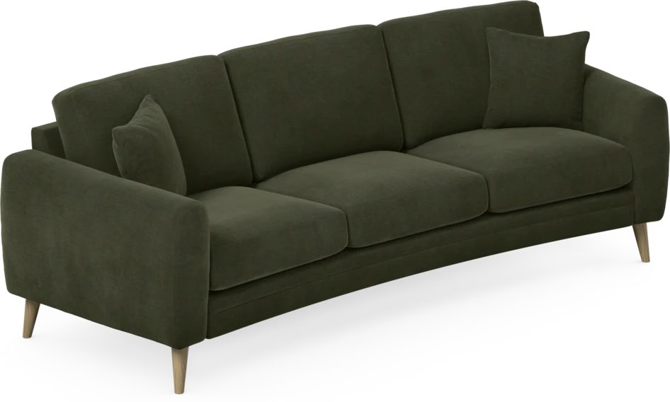 Eden - 3-sits soffa svängd - Grön