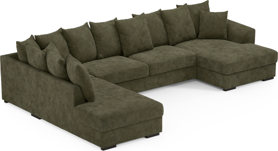 Town - 3-sits soffa med divan vänster och schäslong höger - Grön