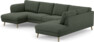 Madison Lux - 2-sits soffa med schäslong vänster och divan höger - Grön