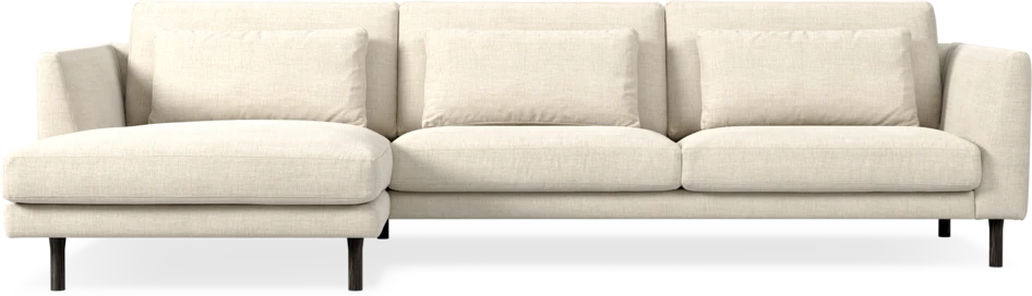 Willow - 3-sits soffa med schäslong vänster, fast klädsel - Beige